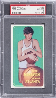 1970-71 Topps Basketball #123 Pete Maravich Rookie Card – PSA NM-MT 8